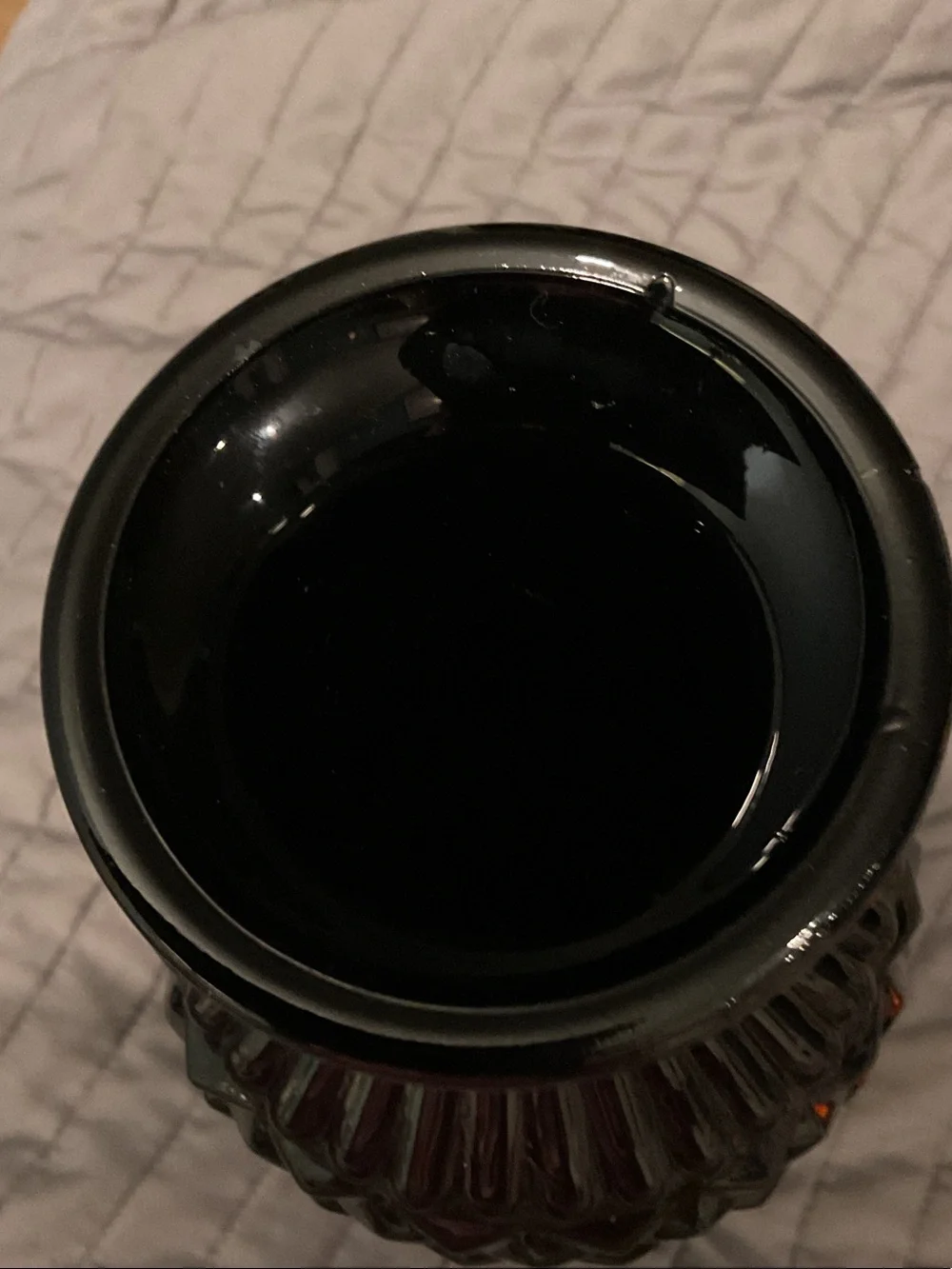 Indiana Glass Black Textured Decorative Vase